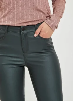 Vila Bestsellertopbroek Van - Vicommit Leatherlook black coated Best Sale