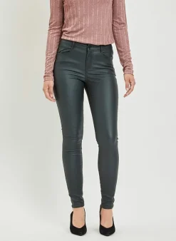 Vila Bestsellertopbroek Van - Vicommit Leatherlook black coated Best Sale