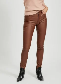 Vila Bestsellertopbroek Van - Vicommit Leatherlook black coated Best Sale