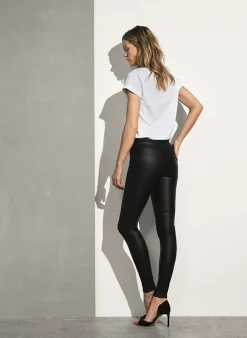 Vila Bestsellertopbroek Van - Vicommit Leatherlook black coated Best Sale