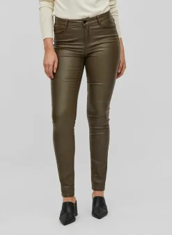 Vila Bestsellertopbroek Van - Vicommit Leatherlook black coated Best Sale