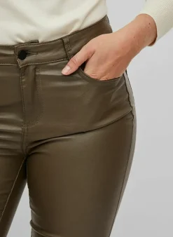 Vila Bestsellertopbroek Van - Vicommit Leatherlook black coated Best Sale