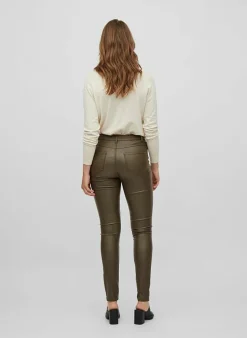 Vila Bestsellertopbroek Van - Vicommit Leatherlook black coated Best Sale