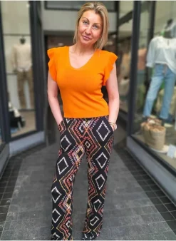 Geisha Broek Van 31069 army/orange/pink Flash Sale