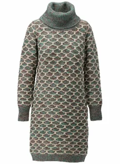 K-design Kleed X836 Jurk Met Rolkraag In Zeemeermin Brei (Geleverd) khaki glitter Cheap