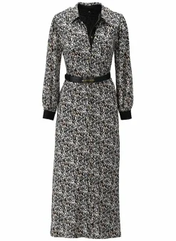 K-design Kleed X131 Maxi Jurk Met Tekst Print En Riem (Geleverd) p629 Cheap