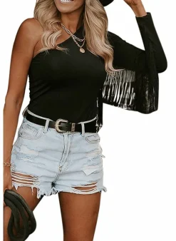 Musthaves Bodysuit Fringed zwart Online