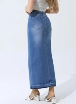 Musthaves Rok Denim Long Grijs Cheap