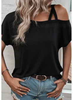 Musthaves Top Asymm zwart Clearance
