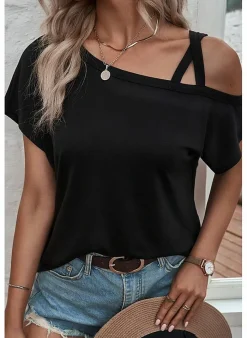 Musthaves Top Asymm zwart Clearance