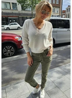 red button Broek Relax Fine Cord Fashion