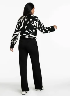 Tramontana Broek Wide Leg Sailor Details 8 zwart Clearance