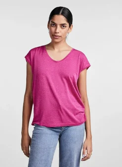 Pieces T-Shirt Van - Pcbillo Noos (Lurex Lijntjes) Bestseller! Reflecting pond Cheap