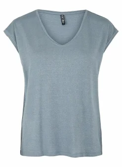 Pieces T-Shirt Van - Pcbillo Noos (Lurex Lijntjes) Bestseller! Reflecting pond Cheap