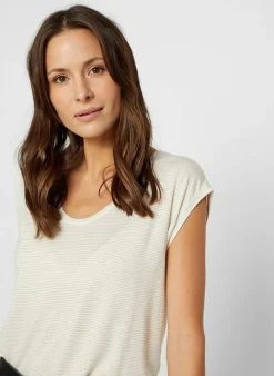 Pieces T-Shirt Van - Pcbillo Noos (Lurex Lijntjes) Bestseller! Reflecting pond Cheap