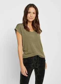 Pieces T-Shirt Van - Pcbillo Noos (Lurex Lijntjes) Bestseller! Reflecting pond Cheap