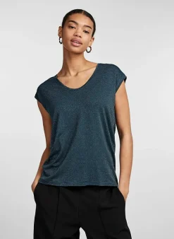 Pieces T-Shirt Van - Pcbillo Noos (Lurex Lijntjes) Bestseller! Reflecting pond Cheap