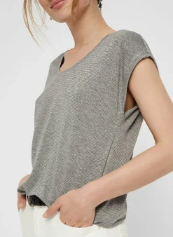 Pieces T-Shirt Van - Pcbillo Noos (Lurex Lijntjes) Bestseller! Reflecting pond Cheap