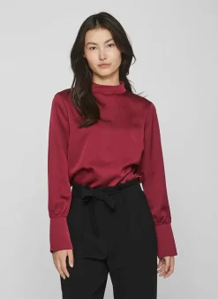 Vila Bloes Ellette Highneck (Noos) beet red Discount