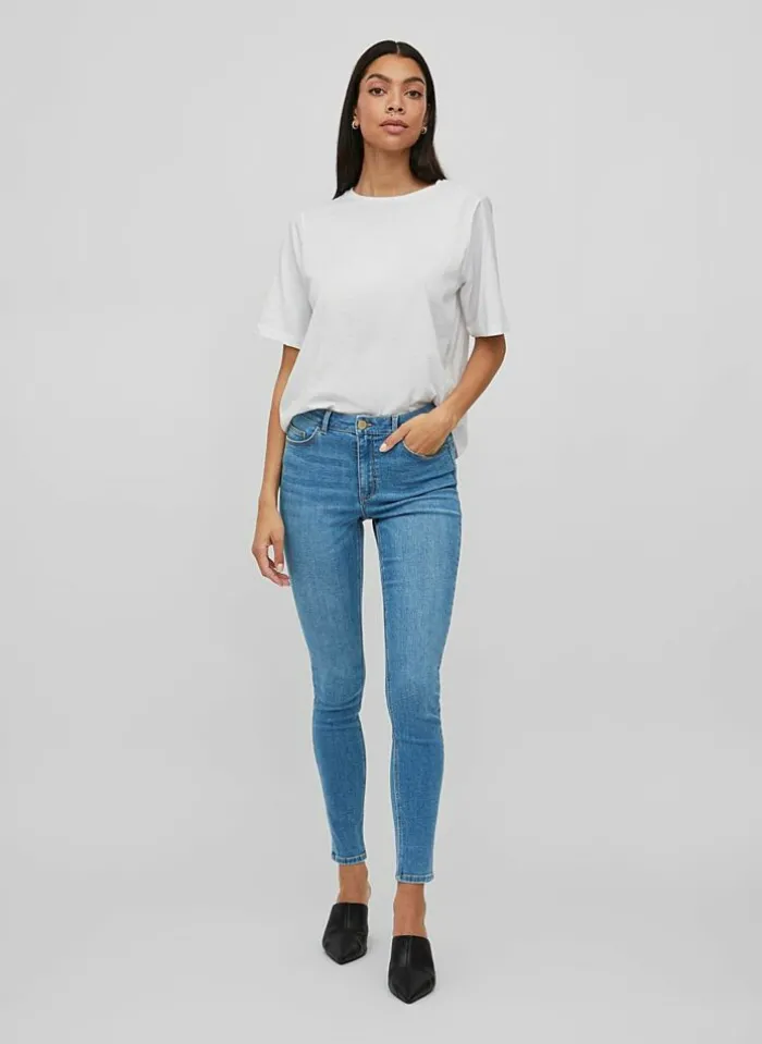 Vila Jeans Visarah Skinny (Noos) medium blue denim Flash Sale