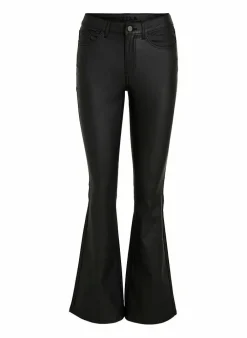 Vila Leatherlook Flare (Noos) zwart Shop