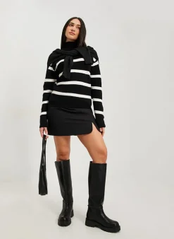 Vila Pull Ril Mockneck (Noos) zwart/wit Store